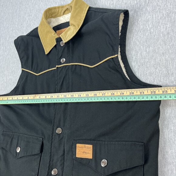 Powder River Outfitters Vest Mens M Black Western Canvas Sherpa Lined Panhandle - Picture 10 of 11